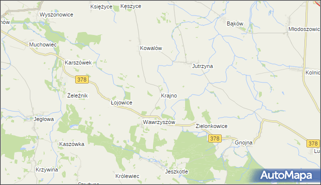 mapa Krajno, Krajno na mapie Targeo