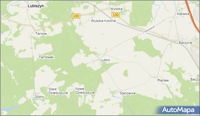 mapa Lubno gmina Lubiszyn, Lubno gmina Lubiszyn na mapie Targeo