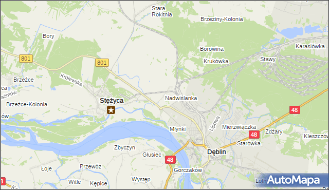 mapa Nadwiślanka, Nadwiślanka na mapie Targeo