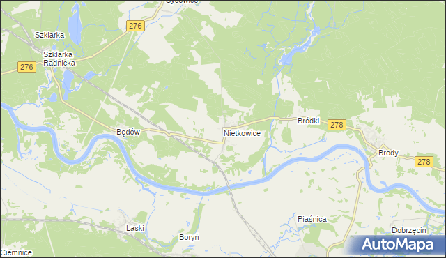 mapa Nietkowice, Nietkowice na mapie Targeo