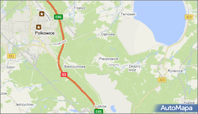 mapa Pieszkowice, Pieszkowice na mapie Targeo