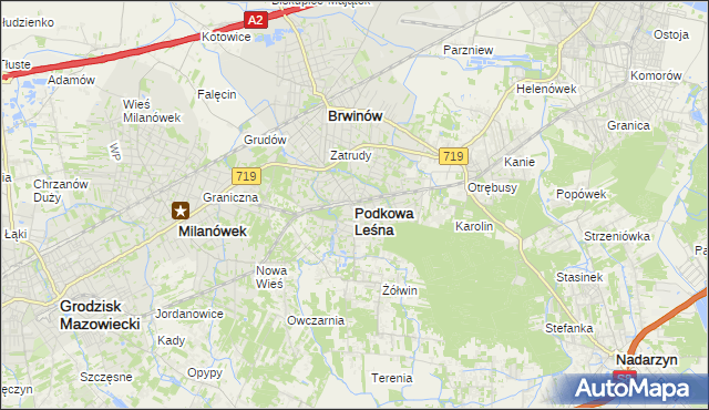 mapa Podkowa Leśna, Podkowa Leśna na mapie Targeo