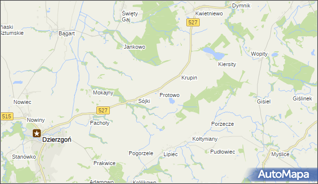 mapa Protowo, Protowo na mapie Targeo