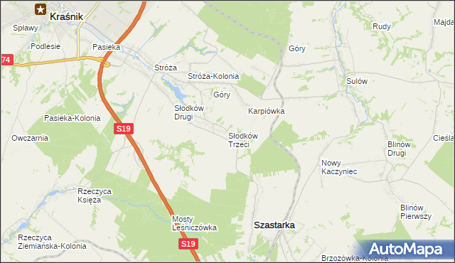 mapa Słodków Trzeci, Słodków Trzeci na mapie Targeo
