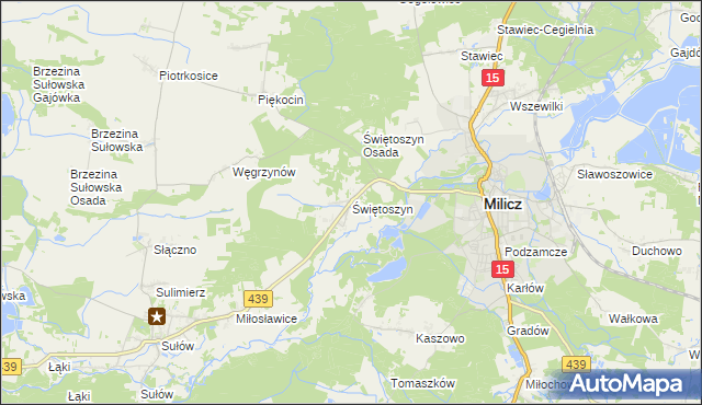 mapa Świętoszyn, Świętoszyn na mapie Targeo