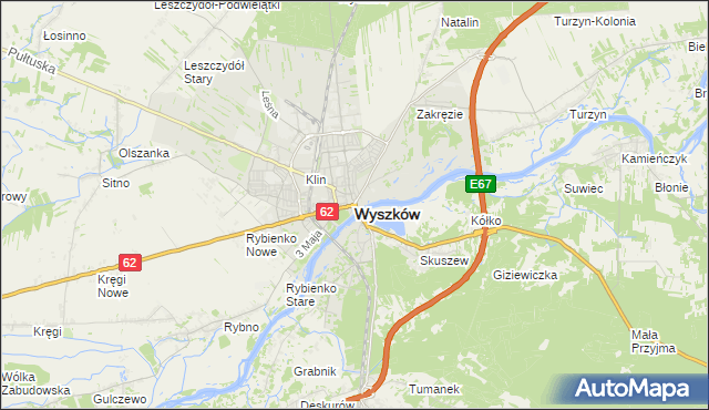 mapa Wyszków, Wyszków na mapie Targeo