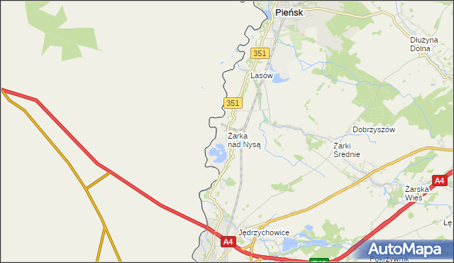 mapa Żarka nad Nysą, Żarka nad Nysą na mapie Targeo