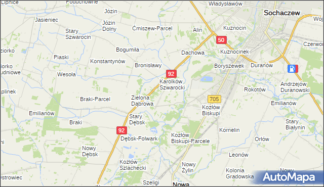 mapa Antoniew gmina Nowa Sucha, Antoniew gmina Nowa Sucha na mapie Targeo