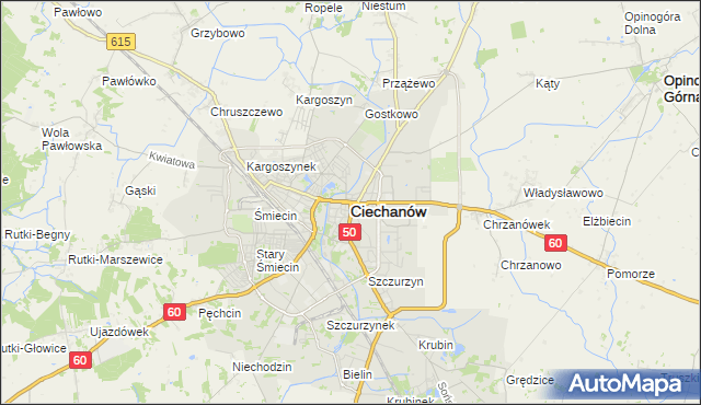 mapa Ciechanów, Ciechanów na mapie Targeo