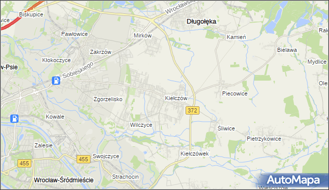 mapa Kiełczów, Kiełczów na mapie Targeo