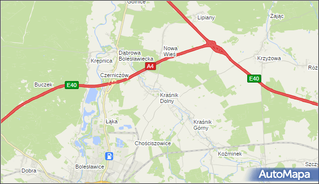 mapa Kraśnik Dolny, Kraśnik Dolny na mapie Targeo