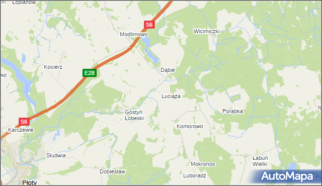 mapa Luciąża, Luciąża na mapie Targeo