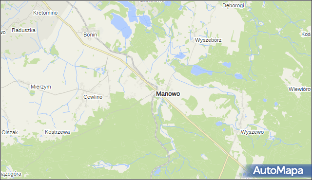 mapa Manowo, Manowo na mapie Targeo