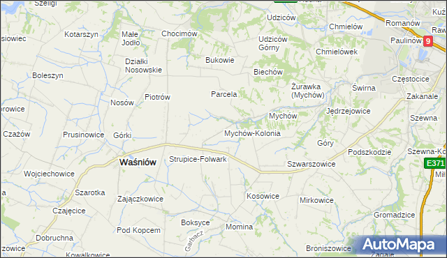 mapa Mychów-Kolonia, Mychów-Kolonia na mapie Targeo