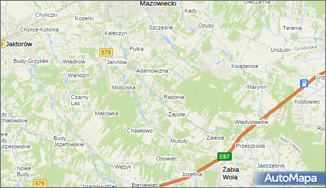mapa Radonie, Radonie na mapie Targeo