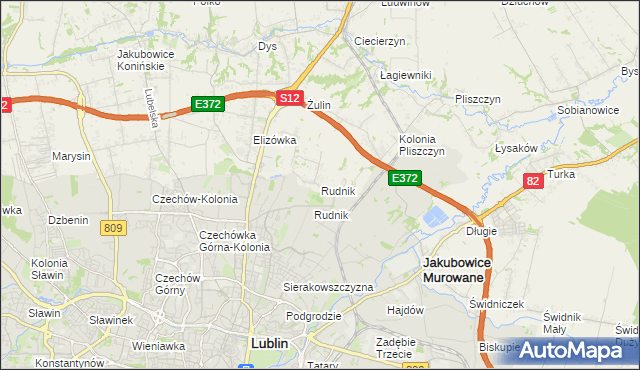 mapa Rudnik gmina Wólka, Rudnik gmina Wólka na mapie Targeo