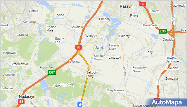 mapa Sękocin Nowy, Sękocin Nowy na mapie Targeo