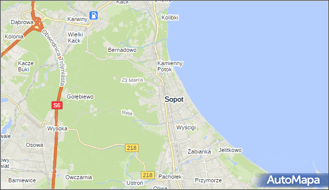 mapa Sopotu, Sopot na mapie Targeo