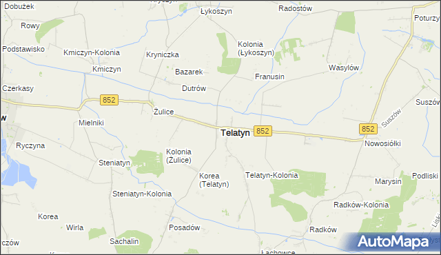 mapa Telatyn, Telatyn na mapie Targeo