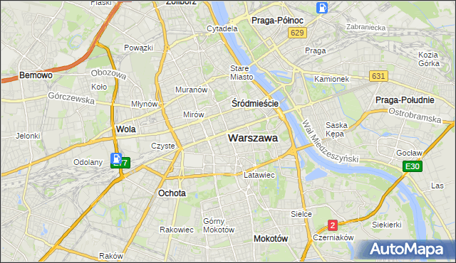 mapa Warszawy, Warszawa na mapie Targeo
