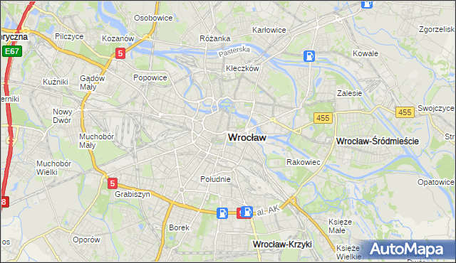 mapa Wrocławia, Wrocław na mapie Targeo