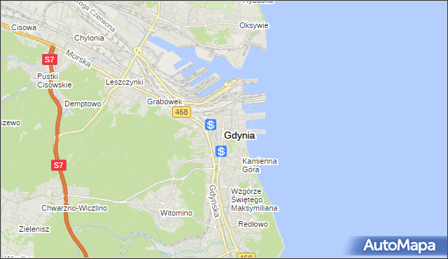 mapa Gdyni, Gdynia na mapie Targeo