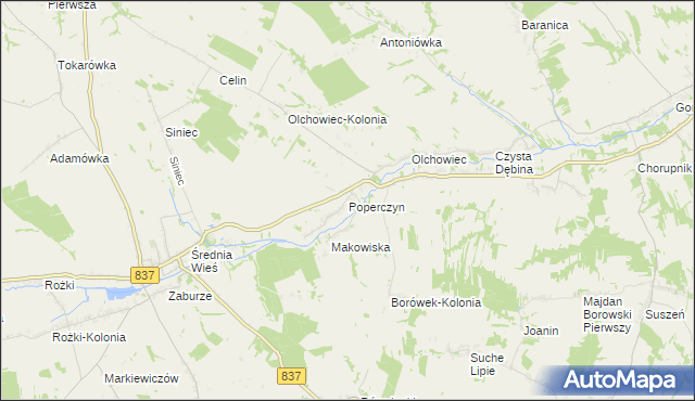 mapa Poperczyn, Poperczyn na mapie Targeo