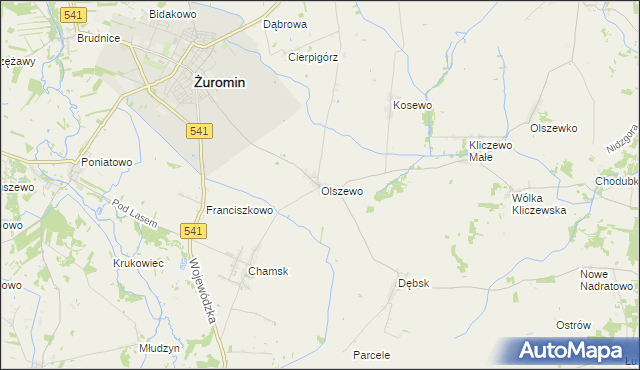 mapa Olszewo gmina Żuromin, Olszewo gmina Żuromin na mapie Targeo