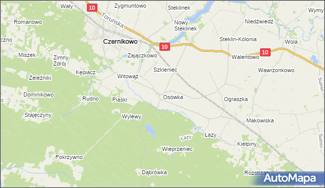 mapa Osówka gmina Czernikowo, Osówka gmina Czernikowo na mapie Targeo