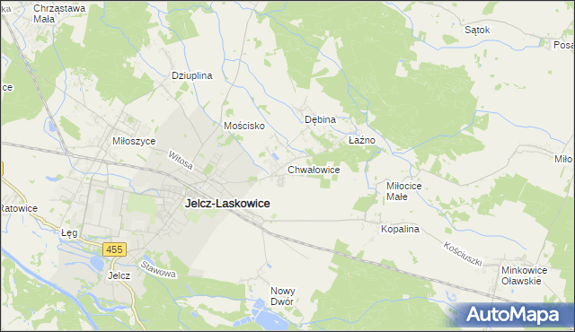 mapa Chwałowice gmina Jelcz-Laskowice, Chwałowice gmina Jelcz-Laskowice na mapie Targeo