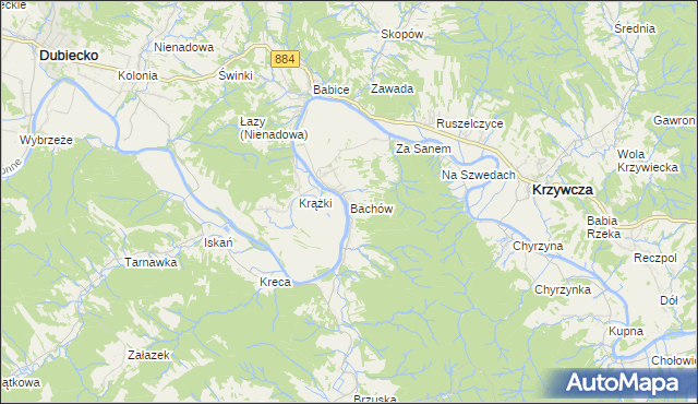 mapa Bachów, Bachów na mapie Targeo