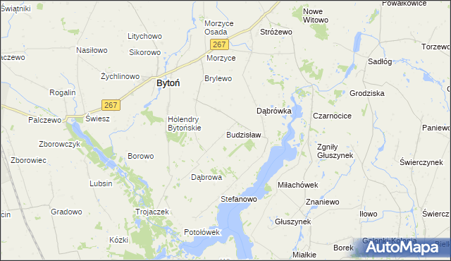 mapa Budzisław gmina Bytoń, Budzisław gmina Bytoń na mapie Targeo