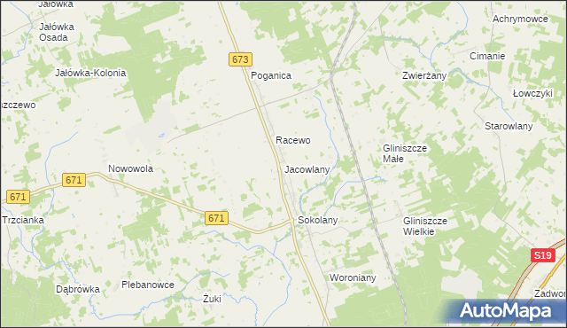 mapa Jacowlany, Jacowlany na mapie Targeo