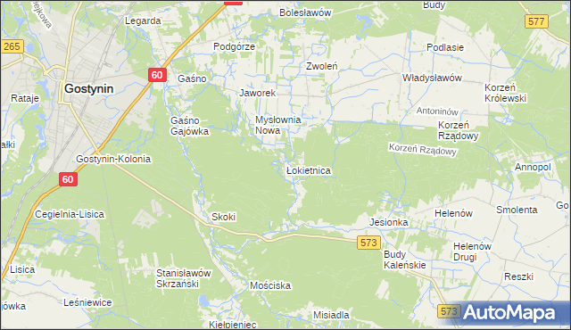 mapa Łokietnica, Łokietnica na mapie Targeo