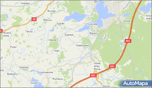 mapa Maleczewo, Maleczewo na mapie Targeo