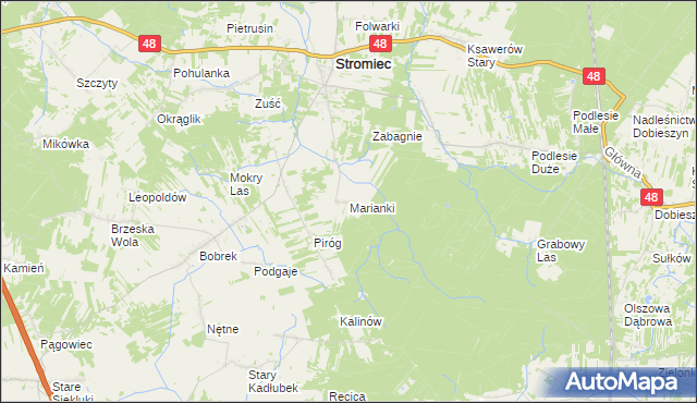 mapa Marianki gmina Stromiec, Marianki gmina Stromiec na mapie Targeo