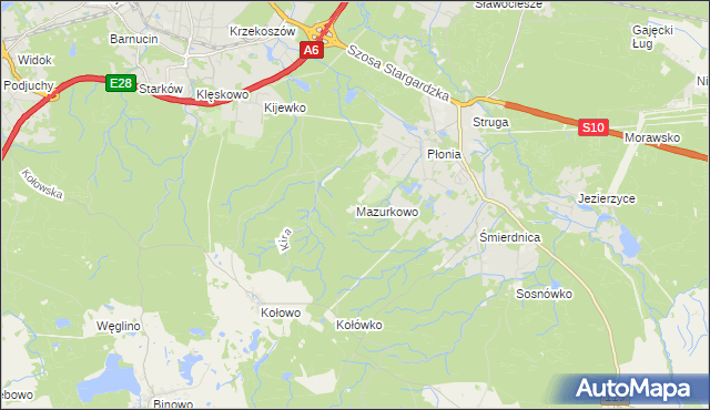 mapa Mazurkowo, Mazurkowo na mapie Targeo