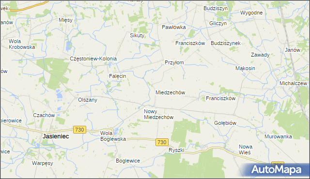 mapa Miedzechów, Miedzechów na mapie Targeo