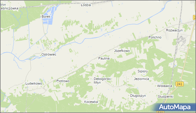 mapa Paulina gmina Kcynia, Paulina gmina Kcynia na mapie Targeo