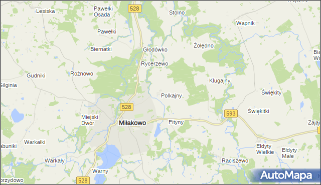 mapa Polkajny, Polkajny na mapie Targeo
