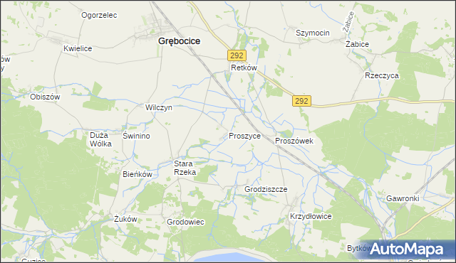 mapa Proszyce, Proszyce na mapie Targeo