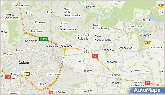 mapa Rajec Szlachecki, Rajec Szlachecki na mapie Targeo