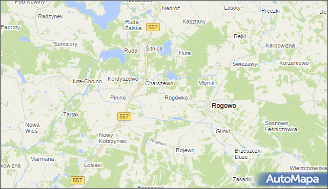 mapa Rogówko gmina Rogowo, Rogówko gmina Rogowo na mapie Targeo