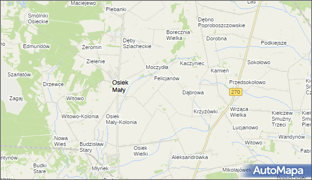 mapa Rosocha gmina Osiek Mały, Rosocha gmina Osiek Mały na mapie Targeo