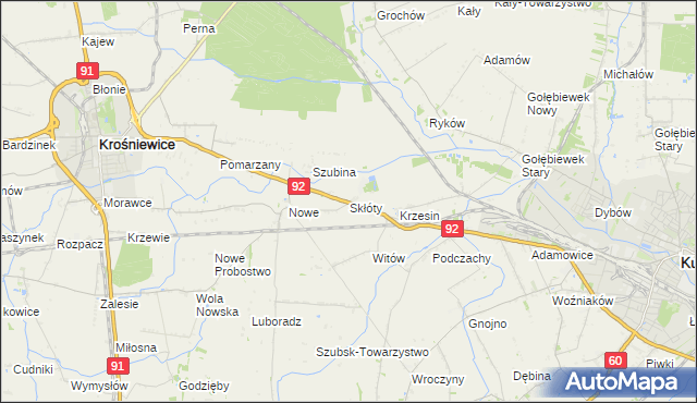 mapa Skłóty, Skłóty na mapie Targeo