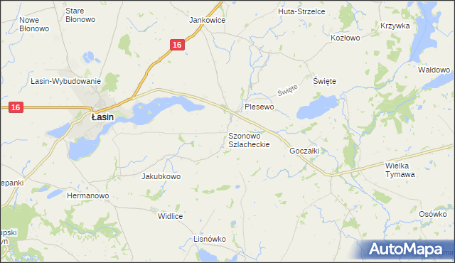mapa Szonowo Szlacheckie, Szonowo Szlacheckie na mapie Targeo