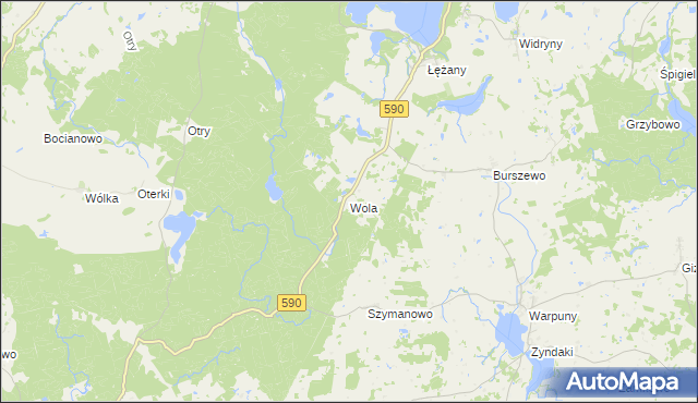 mapa Wola gmina Reszel, Wola gmina Reszel na mapie Targeo