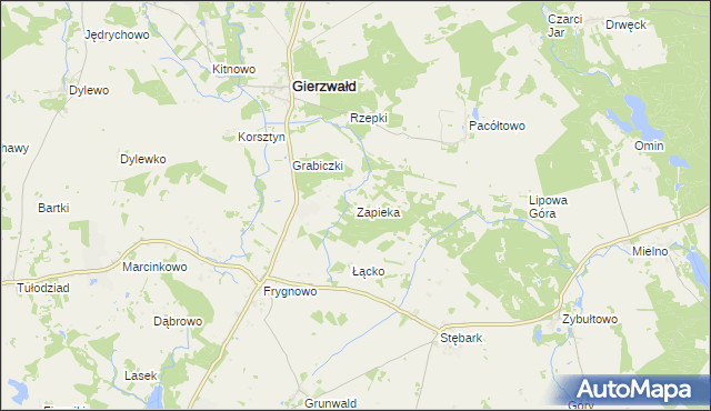 mapa Zapieka, Zapieka na mapie Targeo