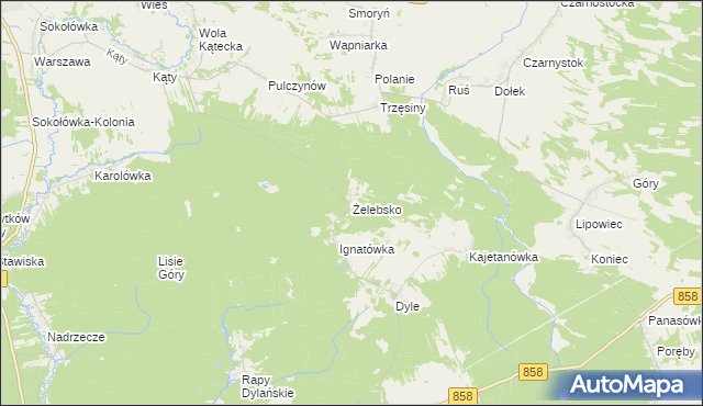 mapa Żelebsko, Żelebsko na mapie Targeo