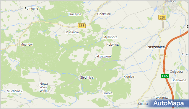 mapa Jakuszowa, Jakuszowa na mapie Targeo